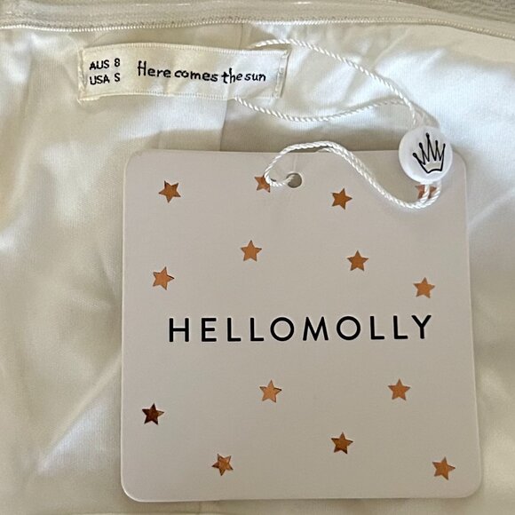 NWT Hello Molly White Strapless High-Low Ruffle Dress S Bridal Party - Picture 6 of 8